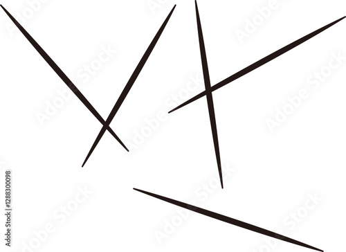 Disposable toothpick silhouette.
Wooden toothpick isolated.
Transparent background.