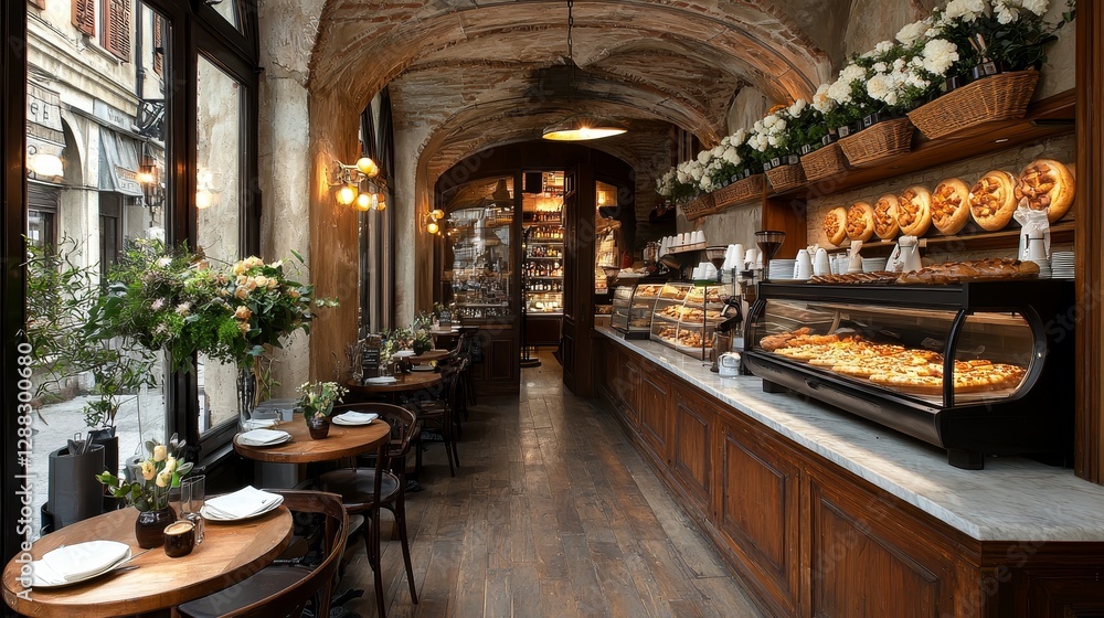 Naklejka premium Experience italian culture at a classic espresso bar in rome a travel journey through local delights