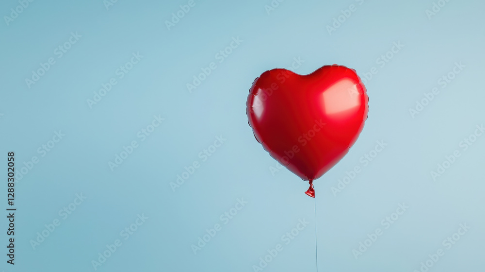 Overcoming anxiety, heart shaped balloon floating upward symbolizes love and joy Overcoming anxiety, heart shaped balloon floating upward symbolizes love and joy