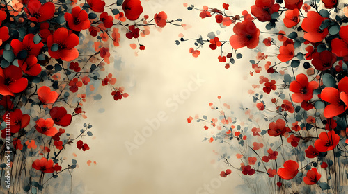 Floral Tunnel, Soft Pastel Background