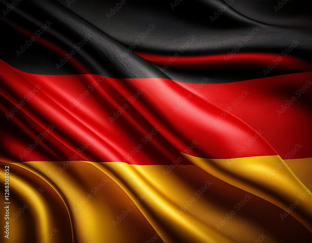 Fototapeta premium German National Flag Illustration in close up, Part 1