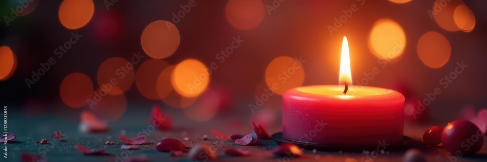 Close-up candle flames, dreamy bokeh backdrop, romantic scene, abstract, image Close-up candle flames, dreamy bokeh backdrop, romantic scene, abstract, image