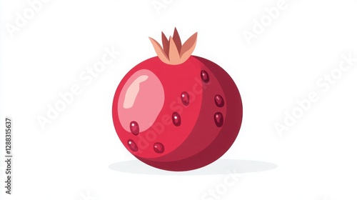 Wallpaper Mural Vibrant red pomegranate on a white background. Torontodigital.ca