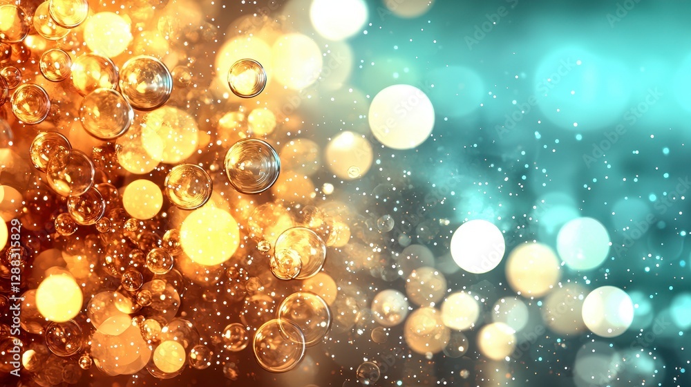 Abstract Gold and Teal Bokeh Lights Background Abstract Gold and Teal Bokeh Lights Background