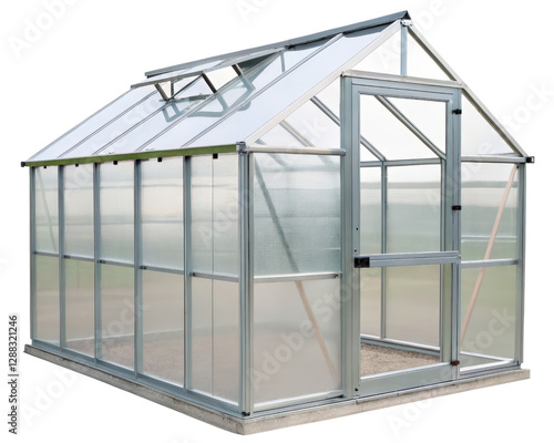 Aluminum greenhouse on a transparent background