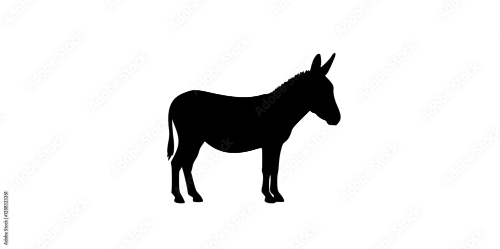 Obraz premium vector, isolated black silhouette of a donkey, it is worth