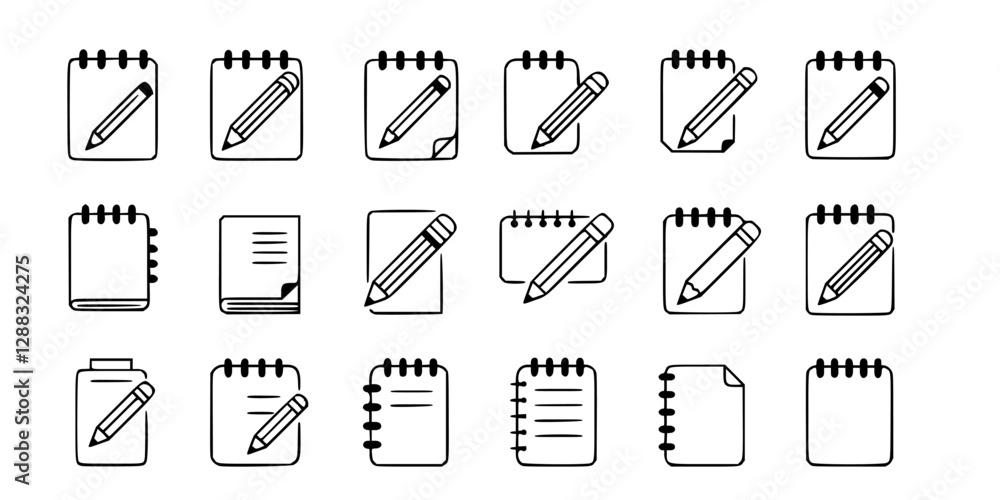 note icon in different style vector illustration. two colored and black note vector icons designed in filled, outline, line and stroke style can be used for web, mobile, ui note icon in different style vector illustration. two colored and black note vector icons designed in filled, outline, line and stroke style can be used for web, mobile, ui