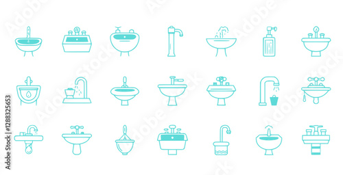 sink icon in different style vector illustration. two colored and black sink vector icons designed in filled, outline, line and stroke style can be used for web, mobile, ui