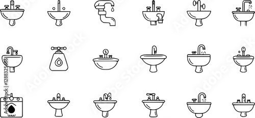 sink icon in different style vector illustration. two colored and black sink vector icons designed in filled, outline, line and stroke style can be used for web, mobile, ui