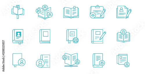 catalogue icon in different style vector illustration. two colored and black catalogue vector icons designed in filled, outline, line and stroke style can be used for web, mobile, ui