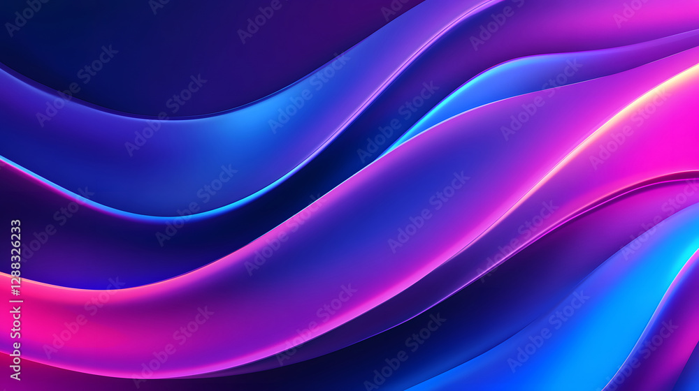 Fototapeta premium Blue purple gradient abstract background, wavy blurred technology background design