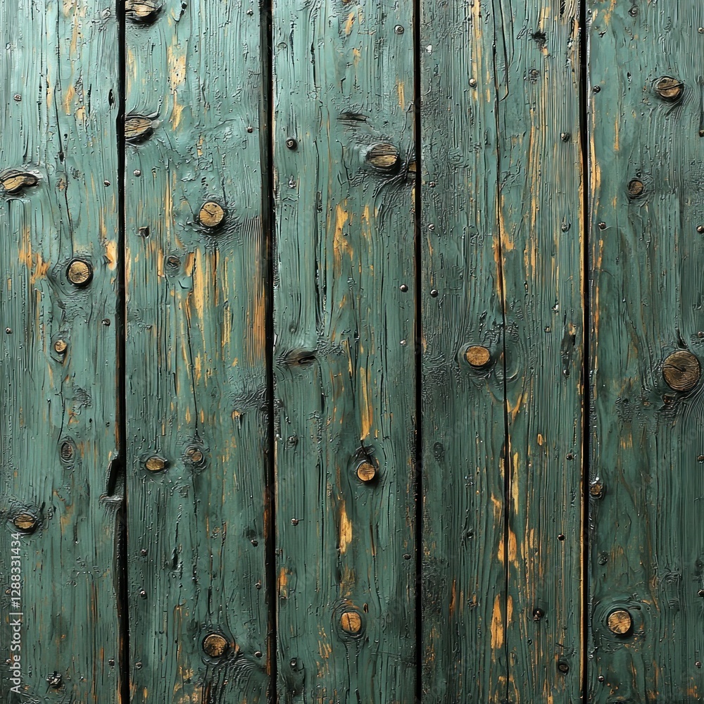 Rustic teal wood panels with knots as background element close-up view Rustic teal wood panels with knots as background element close-up view