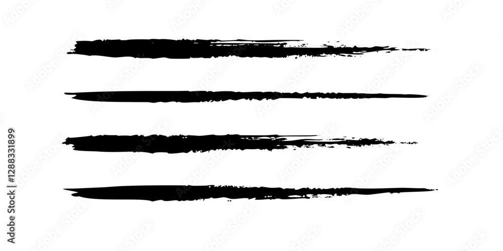 Set of black paint strokes vector graphic elements for artistic designs and backgrounds Set of black paint strokes vector graphic elements for artistic designs and backgrounds