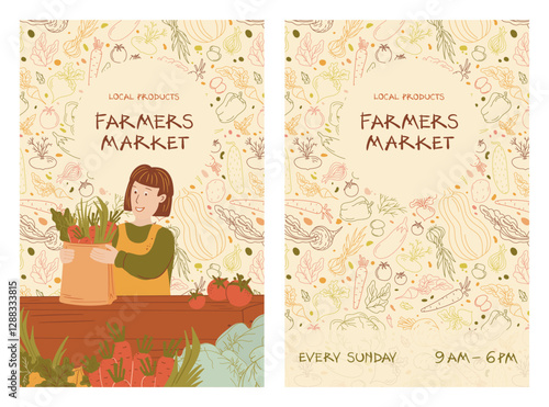 Farmers Market Promotional Poster Set
