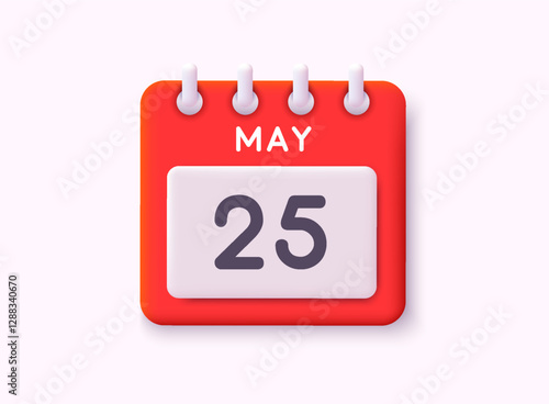 Calendar icon. 3D Web Vector Illustrations.