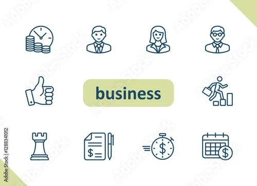 Business icons. Investment, savings, investing, finance vector icon set