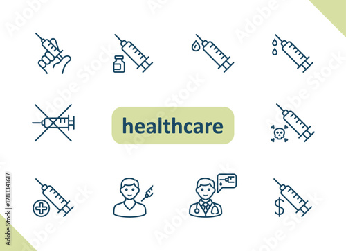 Healthcare icons. Health care, hospital, medical vector icon set