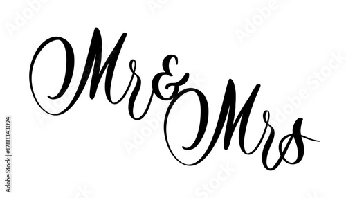 MR and MRS black vector brush calligraphy banner.