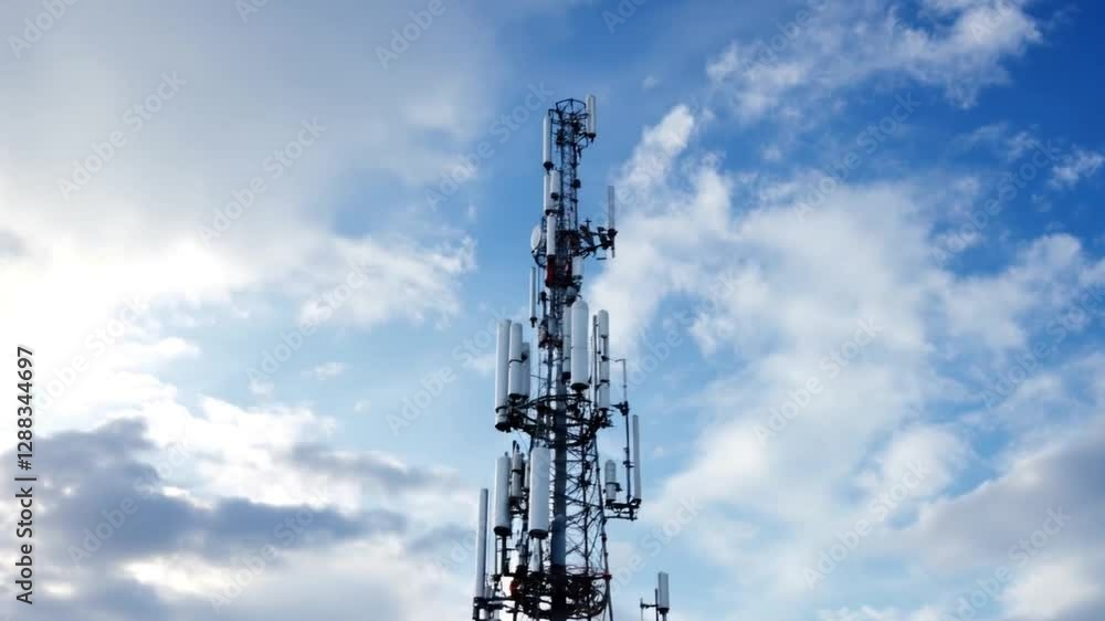 Telecommunication tower and mast installations antenna with 5G, 4G LTE, 3G UMTS, GSM, DCS bands Telecommunication tower and mast installations antenna with 5G, 4G LTE, 3G UMTS, GSM, DCS bands