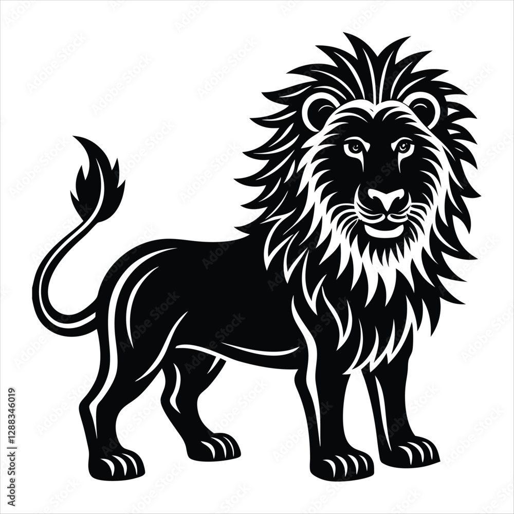 Fototapeta premium lion silhouette vector style