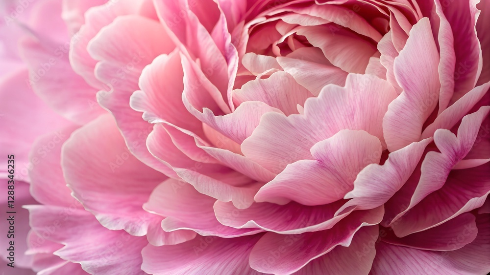 Petal Softness: Captivating macro shot of delicate pink peony petals, revealing intricate textures and soft hues, evoking feelings of serenity and springtime beauty. Petal Softness: Captivating macro shot of delicate pink peony petals, revealing intricate textures and soft hues, evoking feelings of serenity and springtime beauty.