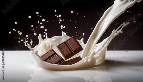Obraz na płótnie chocolate and milk splash w salonie