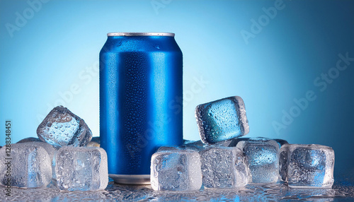 Obraz na płótnie Blue aluminum beer soda water w salonie