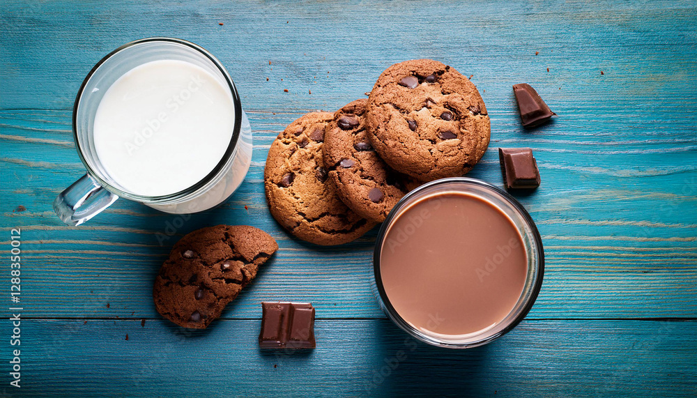 cup of milk with cookies