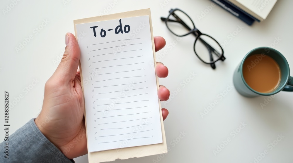 Planning the Day with Coffee and a To-Do List for Productivity and Focus in a Minimalistic Setting Planning the Day with Coffee and a To-Do List for Productivity and Focus in a Minimalistic Setting