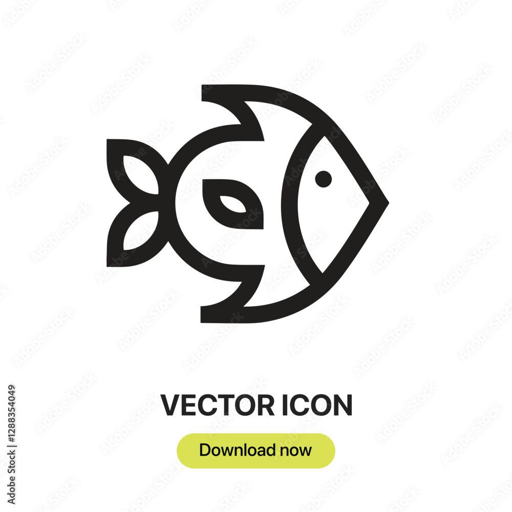 Fish icon vector. Linear-style sign for mobile concept and web design. Fish symbol illustration. Pixel vector graphics - Vector. Fish icon vector. Linear-style sign for mobile concept and web design. Fish symbol illustration. Pixel vector graphics - Vector.