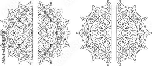 Half Mandala Coloring Pages