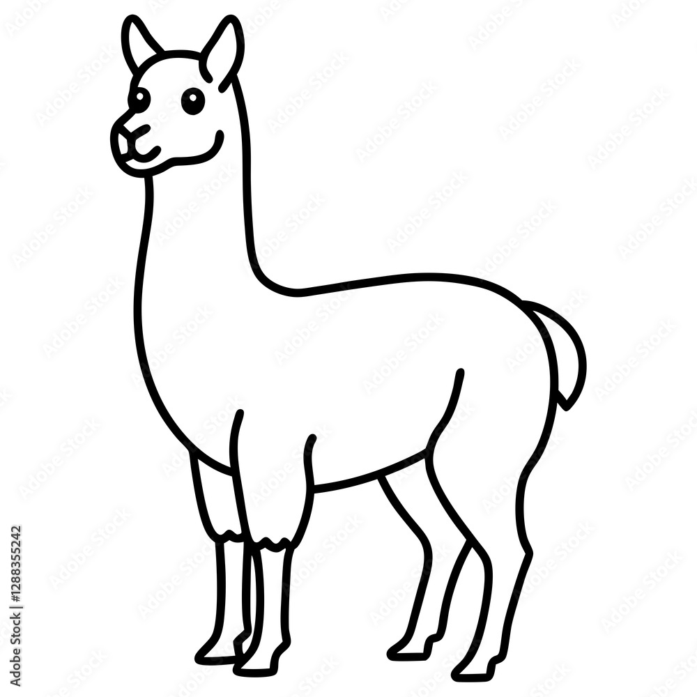 Llama in a Single Stroke Vector Illustration Llama in a Single Stroke Vector Illustration
