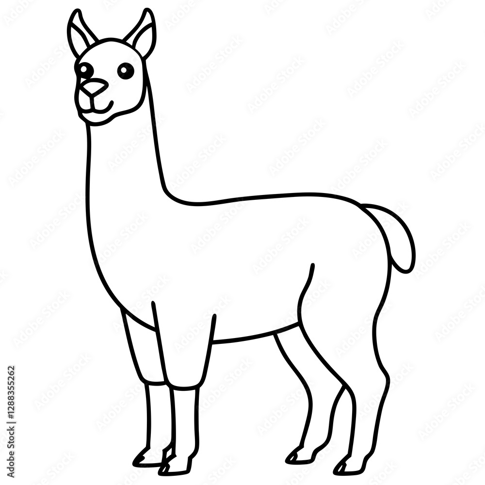 Llama in a Single Stroke Vector Illustration Llama in a Single Stroke Vector Illustration