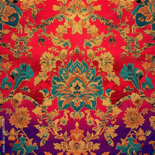 Luxurious Red   Purple Damask Fabric Texture