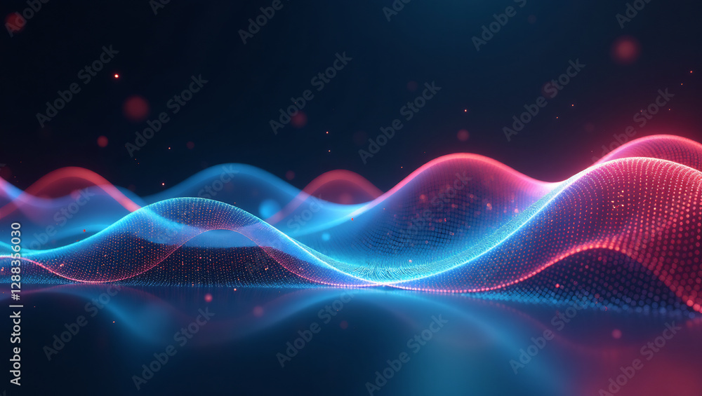 Fototapeta premium Holographic Minimalism: Digital Lines & Light Wallpaper