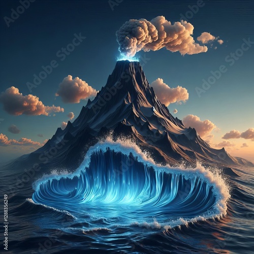 The water is a liquid volcano about to erupt Metaphor using a vo