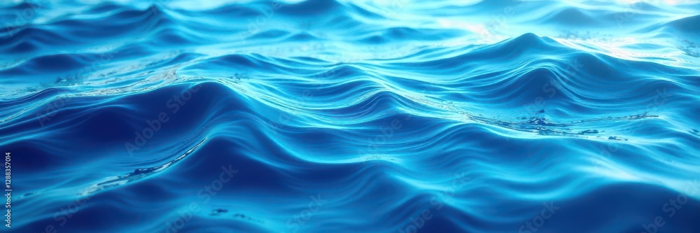 Fototapeta premium Intricate blue water currents, smooth abstract backdrop, water, marine, background