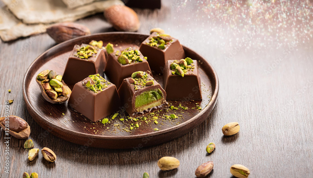 Pieces of Dubai chocolate bar