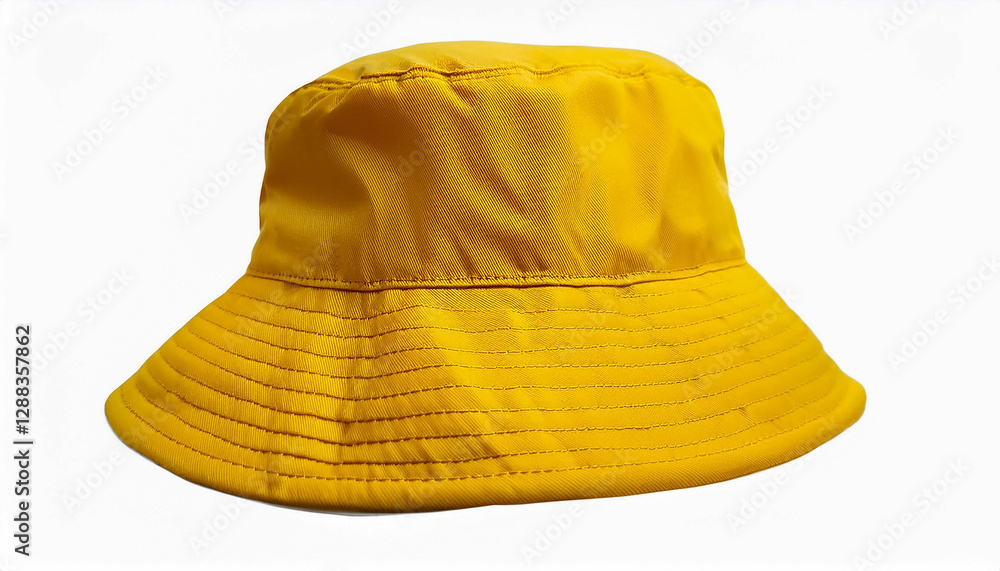 yellow bucket hat isolated on white