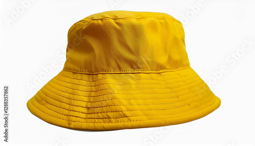 Obraz na płótnie yellow bucket hat isolated on white w salonie