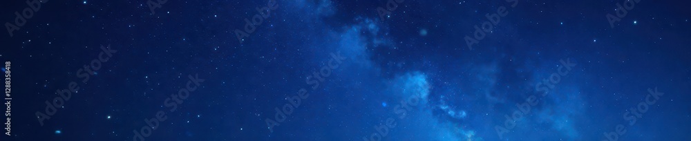 Obraz premium Night sky, dark blue, ink blotches, star dust, blue, stars, mysterious