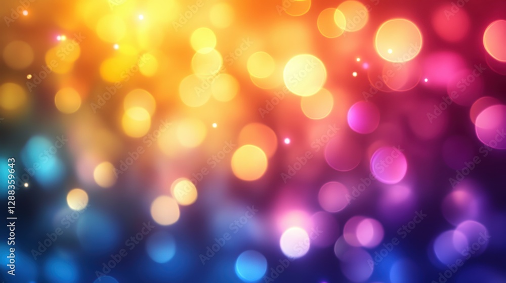 Obraz premium A captivating close-up burst of vivid hues—blues, greens, yellows, oranges, and reds meld into a stunningly blurry tapestry of color