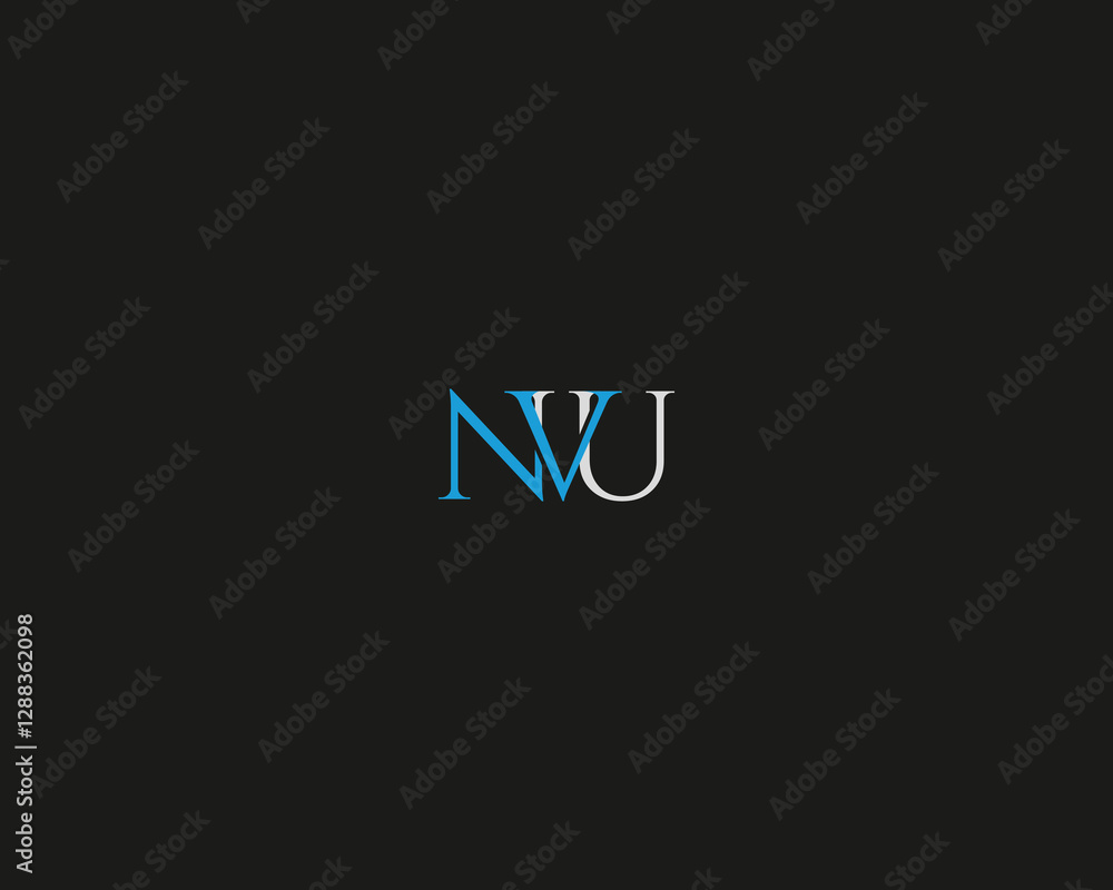 Fototapeta premium MVU Blue Letter Logo Design