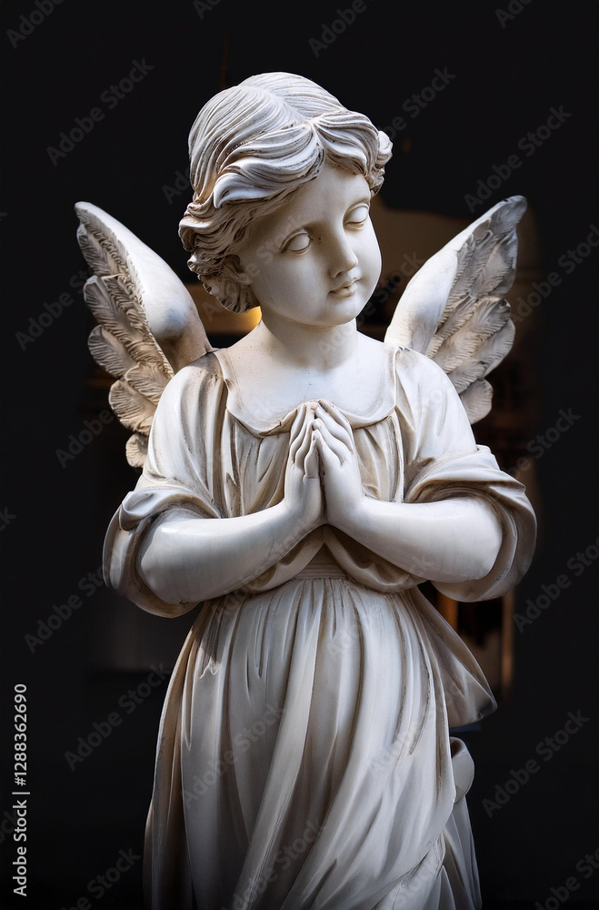 Obraz premium 天使の像。彫刻。(marble angel sculpture)
