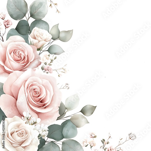 Fototapeta Naklejka Na Ścianę i Meble -  there is a picture of a floral arrangement with pink roses