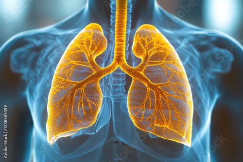 Chest X-ray Showing COPD Effects on Lungs