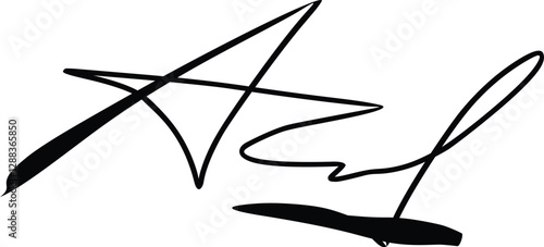 Stylized abstract black line art illustration on a white background, perfect for modern decor or creative projects. Unique shapes create a dynamic and artistic impression in simple minimalist style.