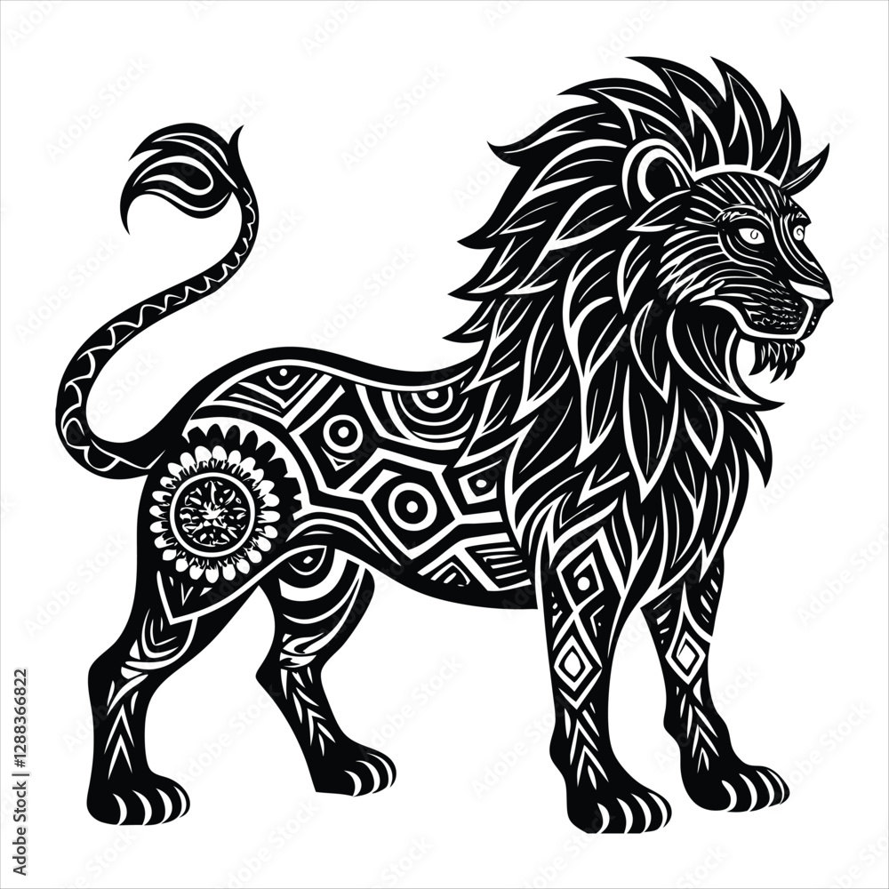 Fototapeta premium lion silhouette vector style