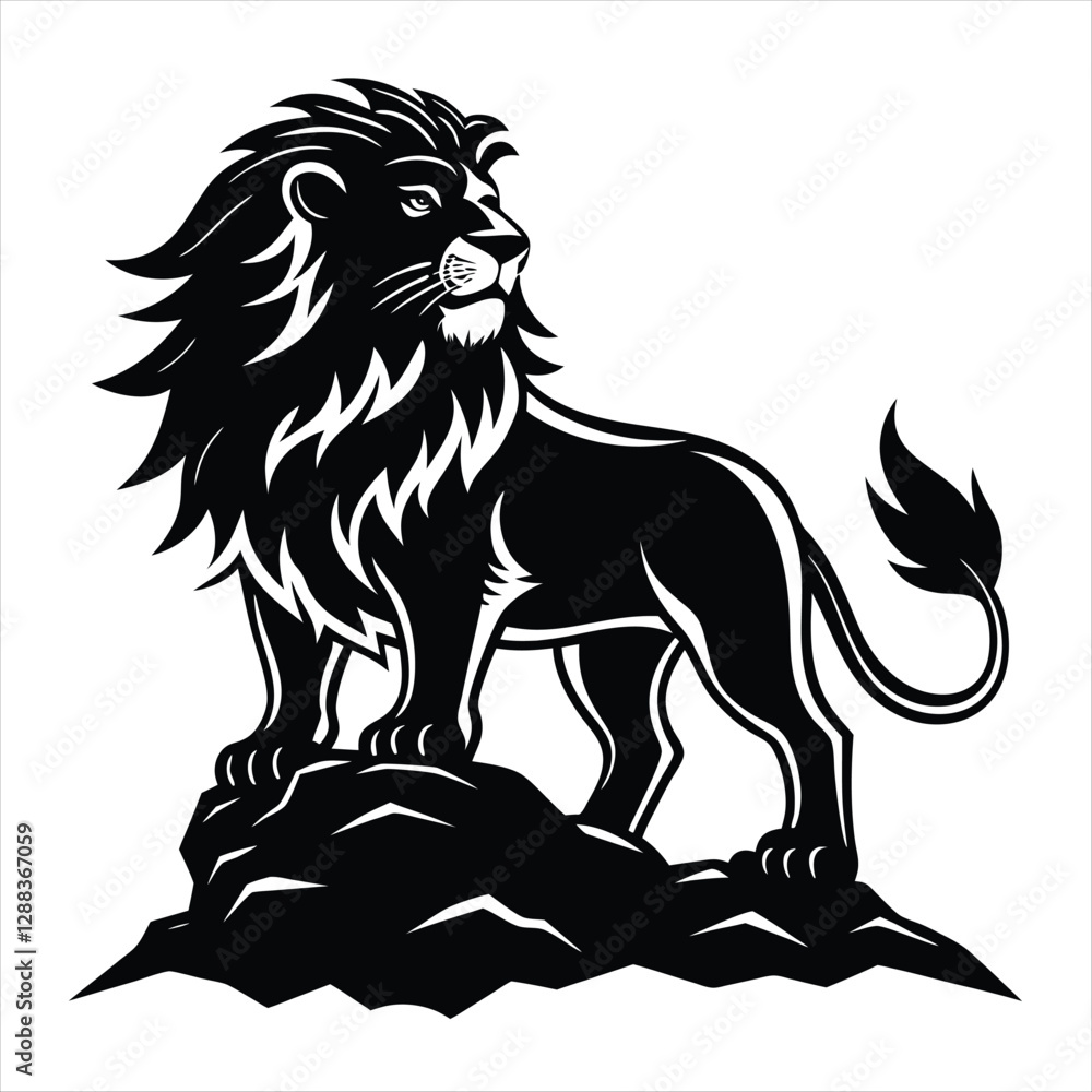 Fototapeta premium lion silhouette vector style