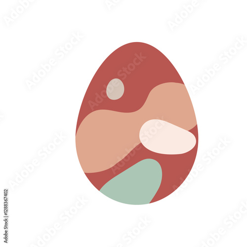 Boho Easter concept design, bunnies, eggs, flowers and rainbows in pastel and terracotta colors, flat vector illustrations photo